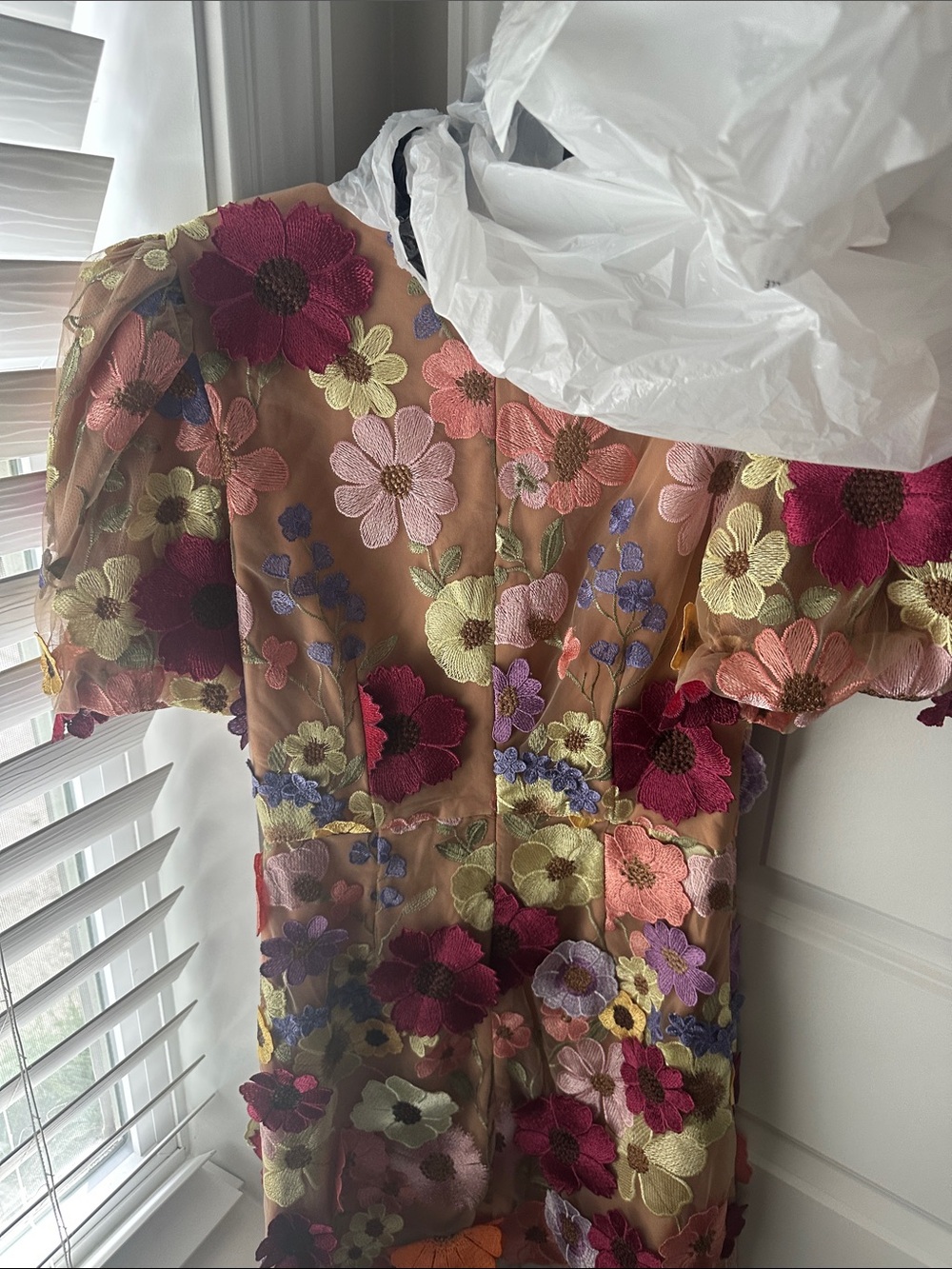 Elliatt S Dress with Orange & Pink Floral Appliqué worn once - Picture 8 of 8